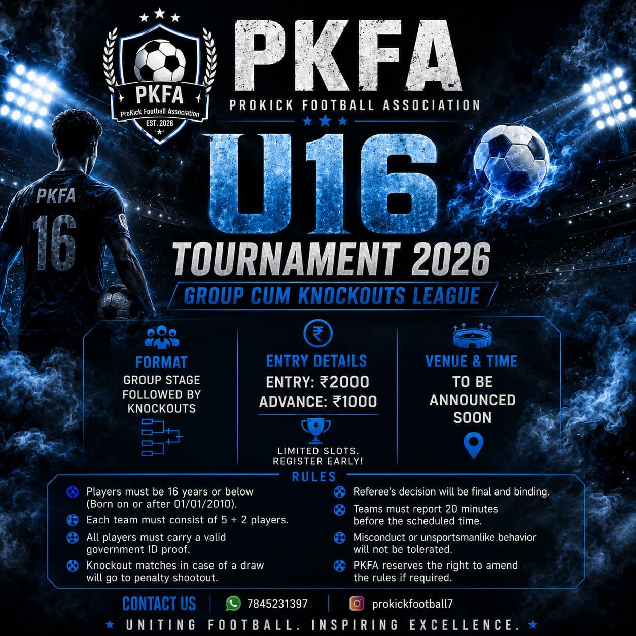 PKFA U16 Tournament poster